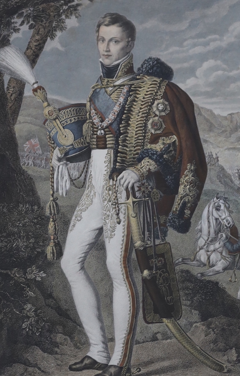 After Joseph Dionysius Odevaere (Belgian, 1778-1830), colour engraving, Le Prince D’Orange, publ. Paris, 1816, 65 x 38cm
